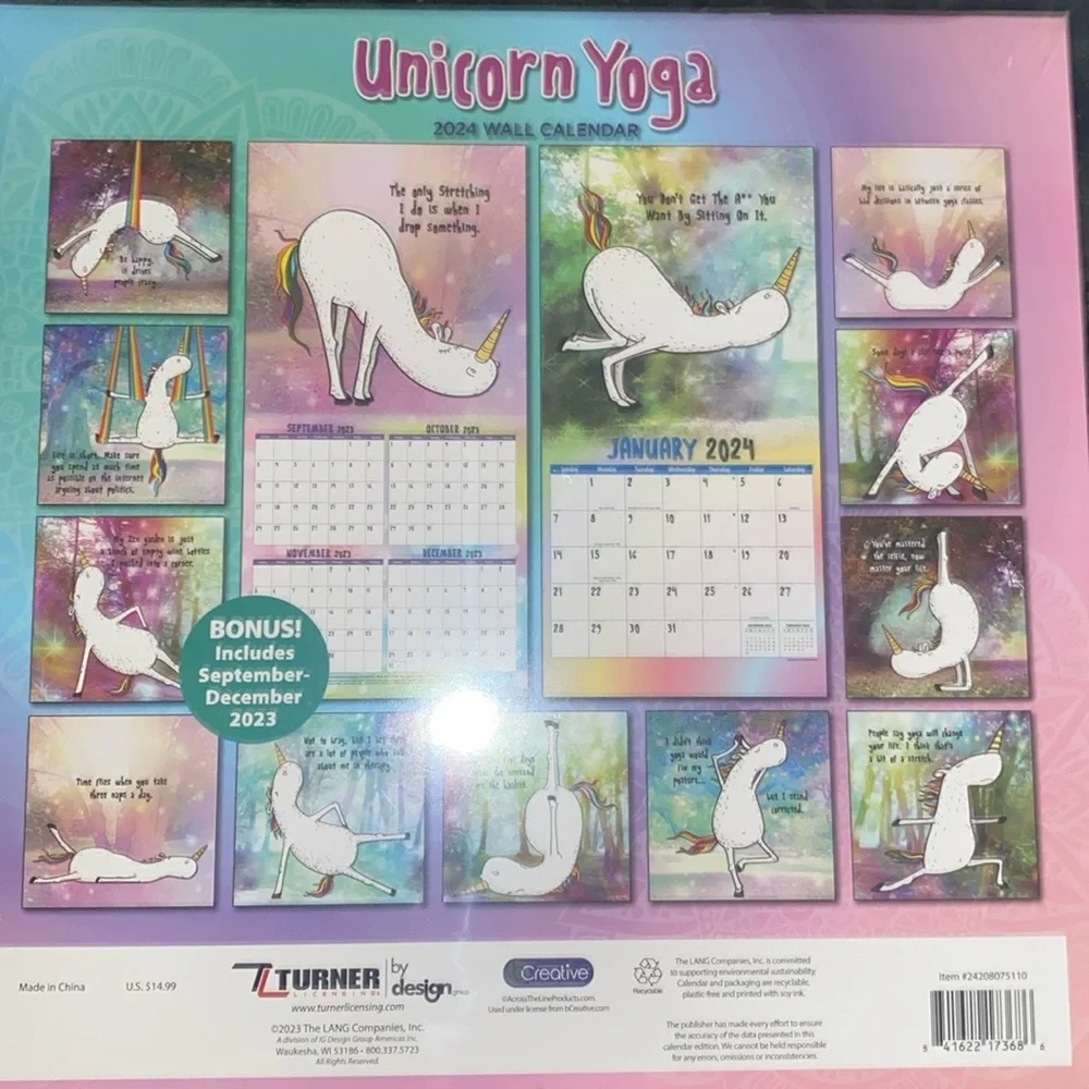 Unicorn 🦄 Yoga Calendar 2024